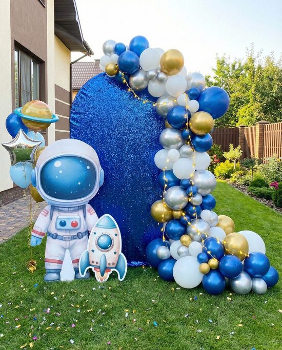 Arkveida statīvs ar flitera audumu_ZILS